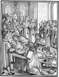 St. Clara bij de dood van een monnik